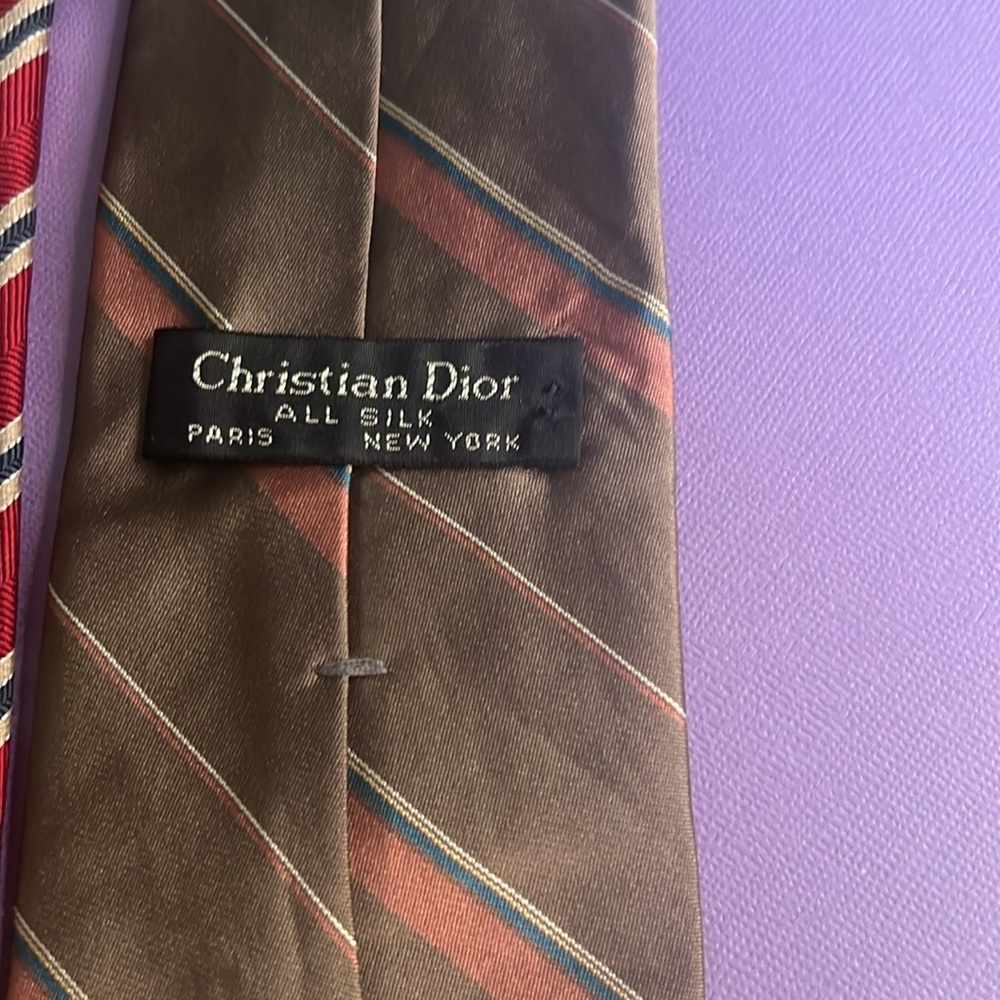 Christian Dior 100% Silk Stripped Ties Bundle - Picture 7 of 7